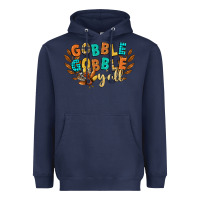 Navy gobble gobble yall Heavyweight Hoodie - CowGirlArtShop