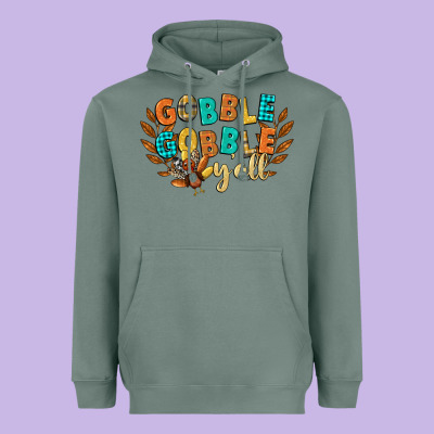 Gobble Gobble Yall Heavyweight Hoodie Designed By Cowgirlartshop