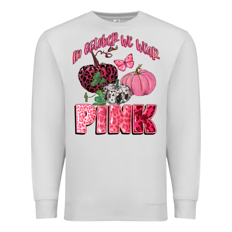In October We Wear Pink Premium Sweatshirt by CowGirlArtShop | Teevron