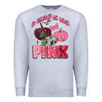 Heather Grey in october we wear pink Premium Sweatshirt - CowGirlArtShop