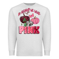 Oatmeal Heather in october we wear pink Premium Sweatshirt - CowGirlArtShop