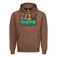 Chestnut 2023 senior Football Zipper Hoodie - NancyCooperArtShop