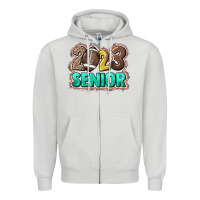 Dove Grey 2023 senior Football Zipper Hoodie - NancyCooperArtShop