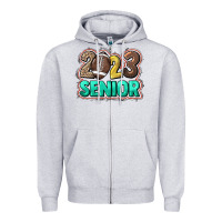 Heather Grey 2023 senior Football Zipper Hoodie - NancyCooperArtShop
