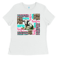 White heifer Ladies Tee - AdoDesignShop