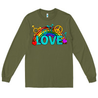 Army Green Western LGBTQ+ Love Rainbow Long Sleeve Tee - BundleAndBundleShop
