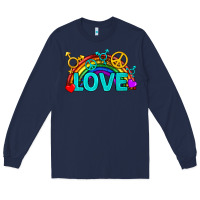 Navy Western LGBTQ+ Love Rainbow Long Sleeve Tee - BundleAndBundleShop