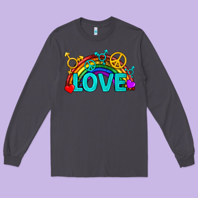 Western Lgbtq+ Love Rainbow Long Sleeve Tee Designed By Bundleandbundleshop