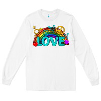 White Western LGBTQ+ Love Rainbow Long Sleeve Tee - BundleAndBundleShop