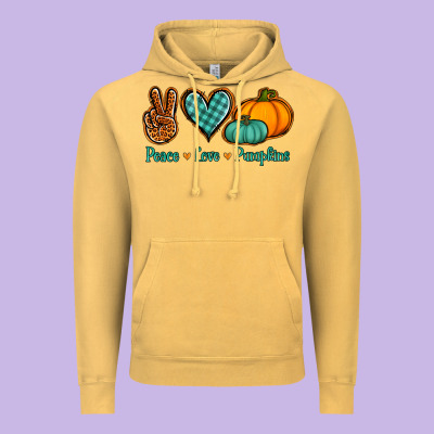 Peace Love Pumpkins Vintage Hoodie Designed By Jasminsmagicworld