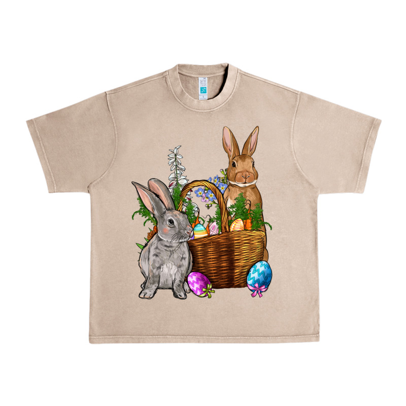Bunnys Carrots Eggs With Basket Easter Urban Heavy Tee by NancyCooperArtShop | Teevron