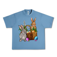 Pebble Blue Bunnys carrots eggs with basket Easter Urban Heavy Tee - NancyCooperArtShop