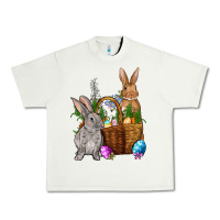 Pistachio Bunnys carrots eggs with basket Easter Urban Heavy Tee - NancyCooperArtShop