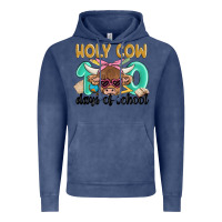 Vintage Denim holy cow 100 days of school Vintage Hoodie - MaliasSmallBusiness
