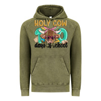 Vintage Olive holy cow 100 days of school Vintage Hoodie - MaliasSmallBusiness