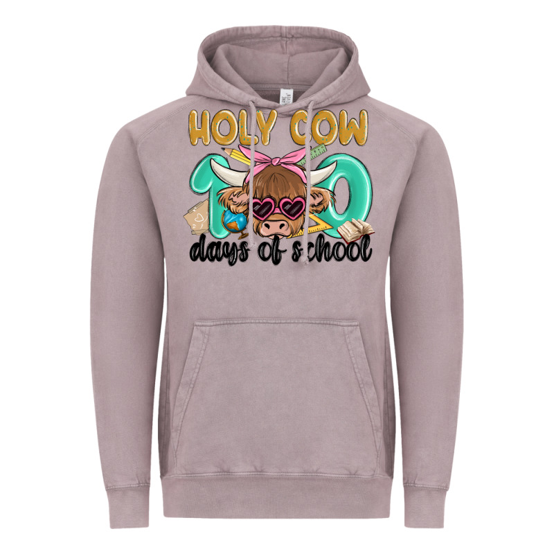 Holy Cow 100 Days Of School Vintage Hoodie by MaliasSmallBusiness | Teevron