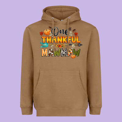 One Thankful Mawmaw Heavyweight Hoodie Designed By Cowgirlartshop