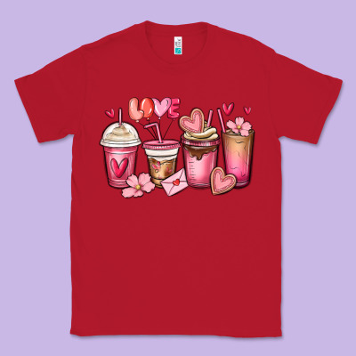 Valentines Day Coffee Cups Classic Tee Designed By Maliassmallbusiness