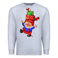 Heather Grey cute christmas gnome Premium Sweatshirt - CowGirlArtShop