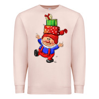 Pale Pink cute christmas gnome Premium Sweatshirt - CowGirlArtShop