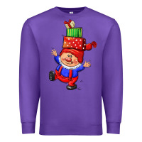 Purple cute christmas gnome Premium Sweatshirt - CowGirlArtShop