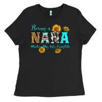 Black being nana makes my life complete Ladies Tee - RanaPortraitStore