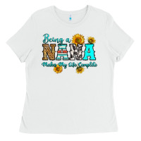 White being nana makes my life complete Ladies Tee - RanaPortraitStore