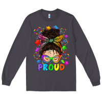 Smoke LGBTQ+ Messy Bun With Colorful Stars Long Sleeve Tee - BundleAndBundleShop