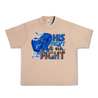 Burro his fight is our fight colon cancer blue ribbon Urban Heavy Tee - NancyCooperArtShop