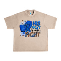French Oak his fight is our fight colon cancer blue ribbon Urban Heavy Tee - NancyCooperArtShop