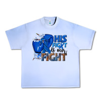 Grape Ice his fight is our fight colon cancer blue ribbon Urban Heavy Tee - NancyCooperArtShop