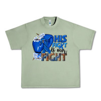 Oil Green his fight is our fight colon cancer blue ribbon Urban Heavy Tee - NancyCooperArtShop