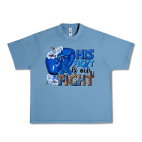 Pebble Blue his fight is our fight colon cancer blue ribbon Urban Heavy Tee - NancyCooperArtShop
