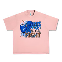 Salmon his fight is our fight colon cancer blue ribbon Urban Heavy Tee - NancyCooperArtShop