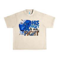 Sandshell his fight is our fight colon cancer blue ribbon Urban Heavy Tee - NancyCooperArtShop