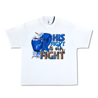 White his fight is our fight colon cancer blue ribbon Urban Heavy Tee - NancyCooperArtShop