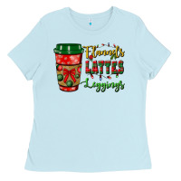 Baby Blue flannels lattes leggings Ladies Tee - BundleAndBundleShop