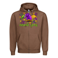 Chestnut Mardi Gras with jester Zipper Hoodie - NancyCooperArtShop