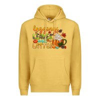 Antique Gold leaves and lattes Premium Hoodie - CowGirlArtShop