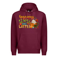 Burgundy leaves and lattes Premium Hoodie - CowGirlArtShop