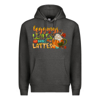 Charcoal Heather leaves and lattes Premium Hoodie - CowGirlArtShop