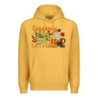 Mustard leaves and lattes Premium Hoodie - CowGirlArtShop