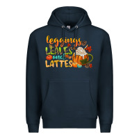 Navy leaves and lattes Premium Hoodie - CowGirlArtShop