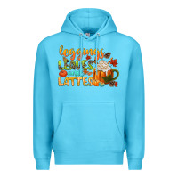 Ocean Blue leaves and lattes Premium Hoodie - CowGirlArtShop