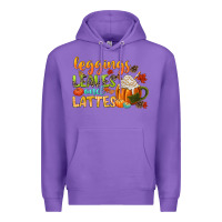 Purple leaves and lattes Premium Hoodie - CowGirlArtShop
