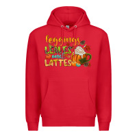 Red leaves and lattes Premium Hoodie - CowGirlArtShop