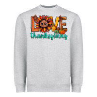 Heather Grey love thanksgiving bbs Heavyweight Sweatshirt - BundleAndBundleShop