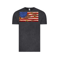 Vintage Black American flag leopard sunflower Vintage Tee - JahusDesignShop