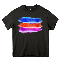 Asphalt Blue Orange Purple Colored Triple Brush Strokes Heavy Core Tee - Bettercallsaul