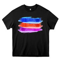 Black Blue Orange Purple Colored Triple Brush Strokes Heavy Core Tee - Bettercallsaul